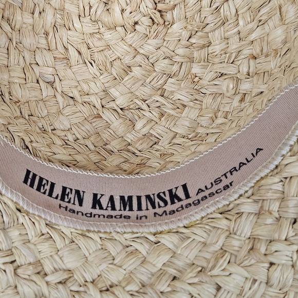 Helen Kaminski Straw Hat Tan Woven Raffia Wide Brim Classic Coastal‎ Summer main image 7